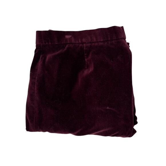 Ralph Lauren Velvet Pants Straight Stretch Bordeaux Holiday Size 12 Petite - Picture 1 of 9
